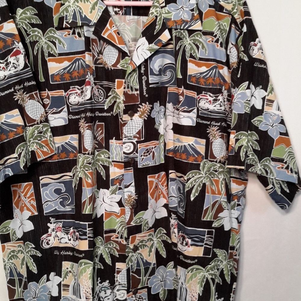 Mens Harley Davidson, Hawaiian, short sleeve, 2XL